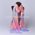 Handpainted silk scarf, Purple Silk Scarf, Silk Chiffon Scarf. French Silk Dy,Purple floral scarf